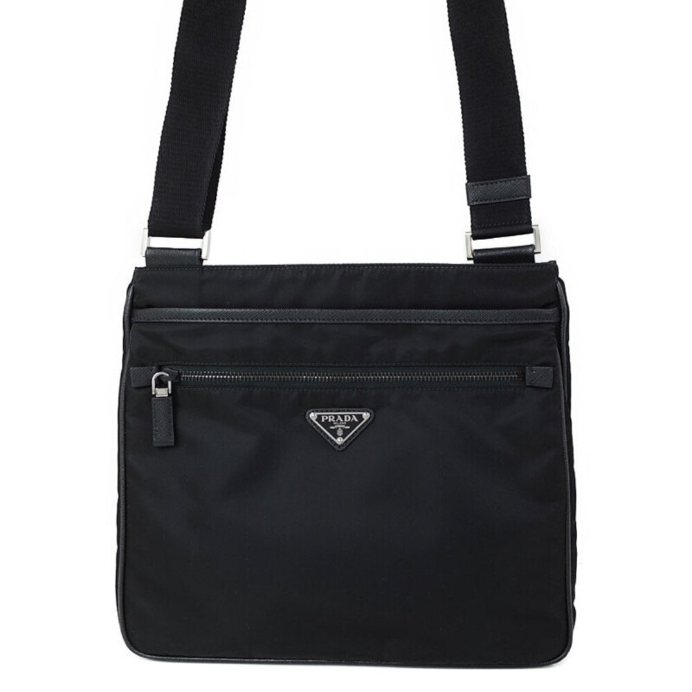 Prada Saffiano leather shoulder bag black